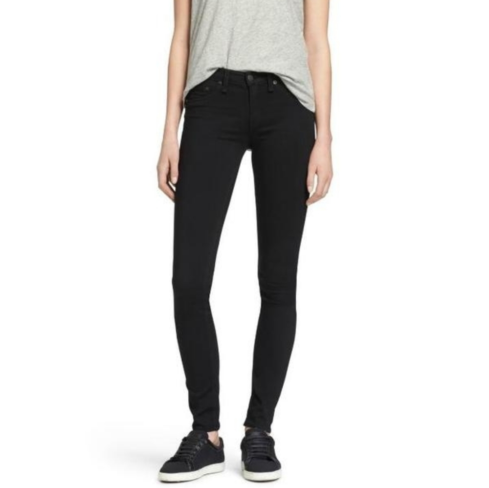 rag & bone Black Skinny Stretch Mid Rise Jean Leggings Size 28